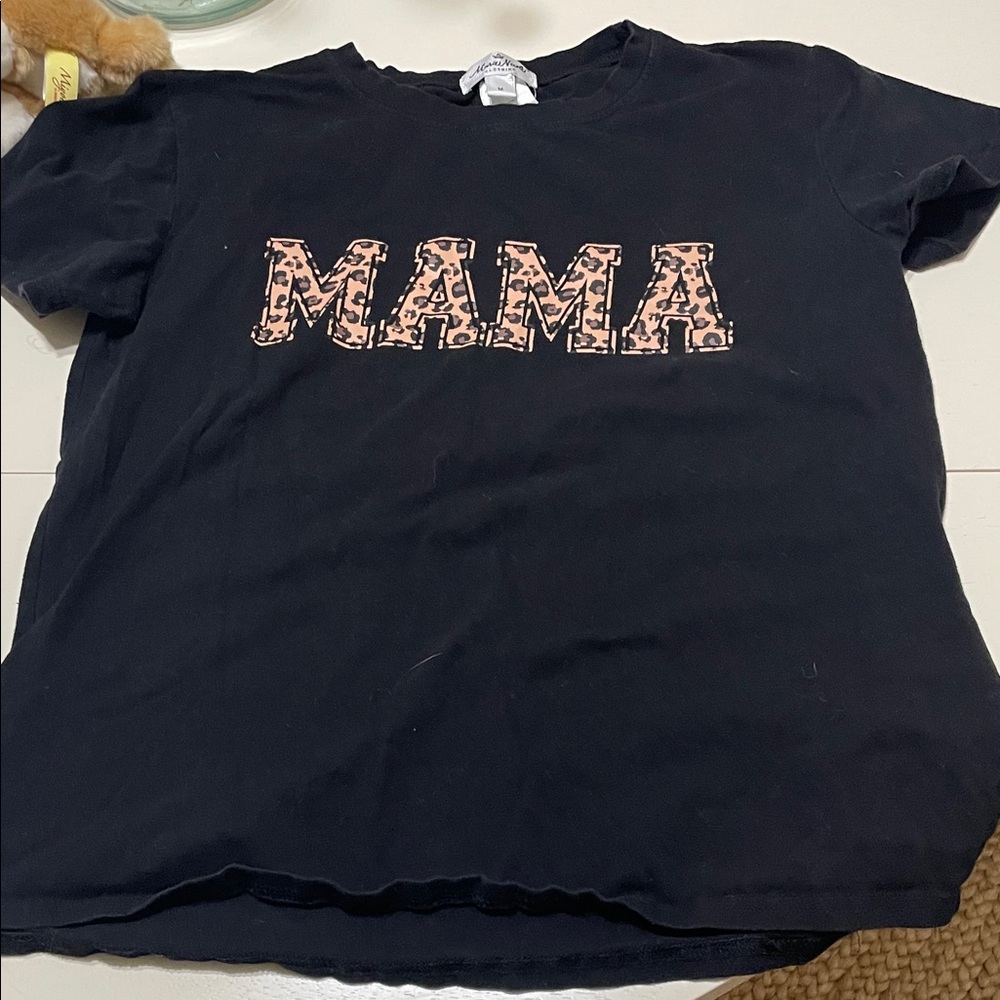 Black womens Shirt with 'MAMA' Print